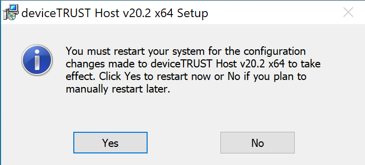 Host Installer - Restart
