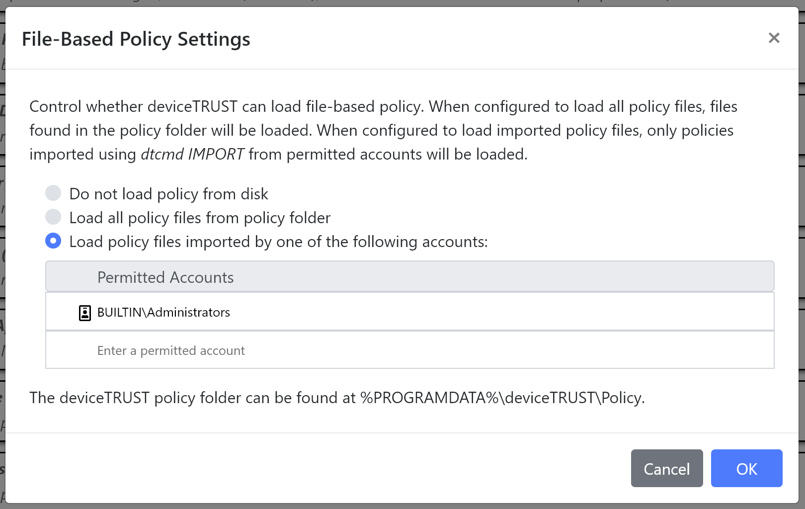 File-Based Policy Settings