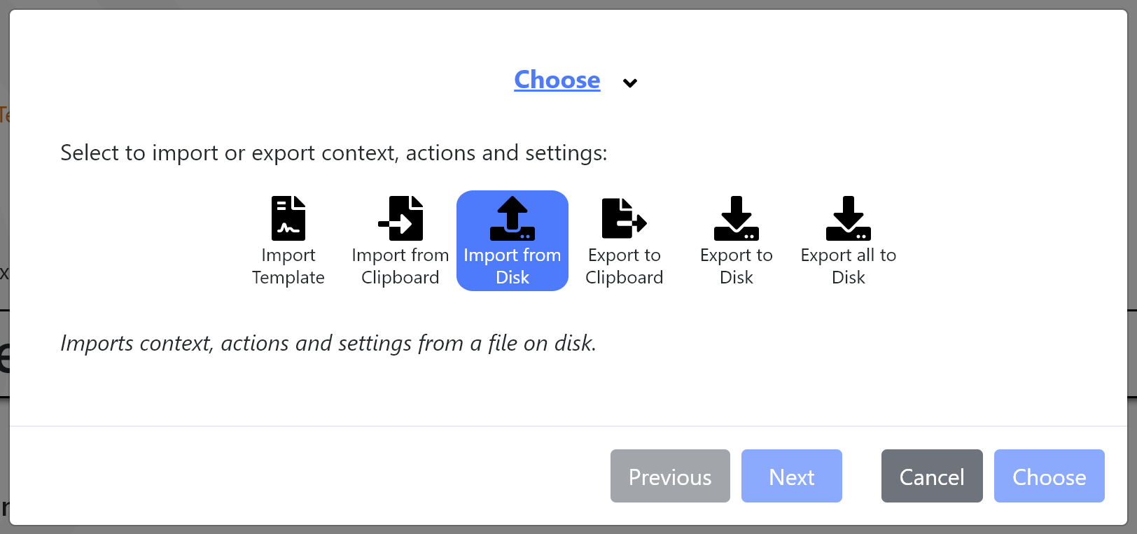 Import and Export to Disk