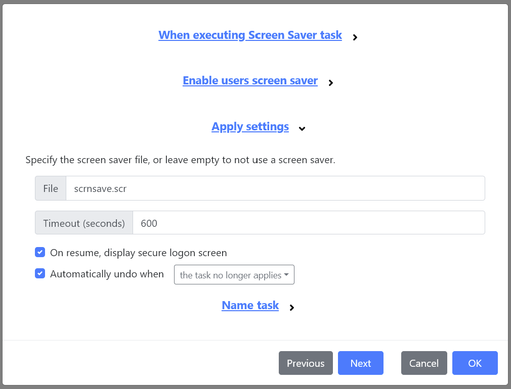 The Screen Saver task.