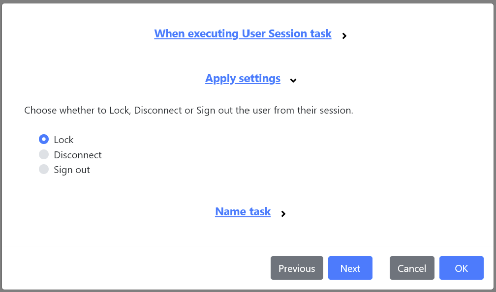 The User Session task.