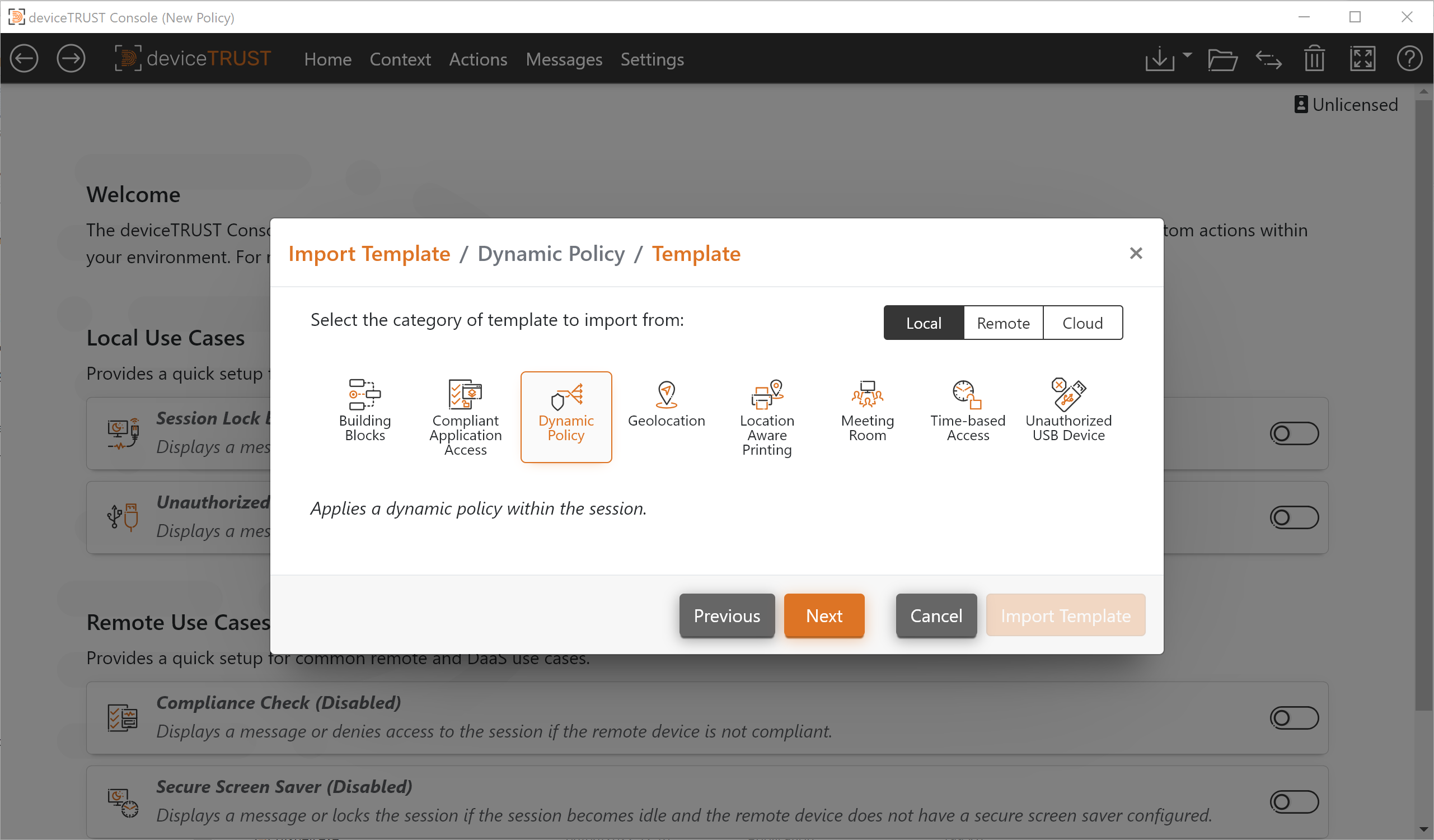 Dynamic Policy Templates
