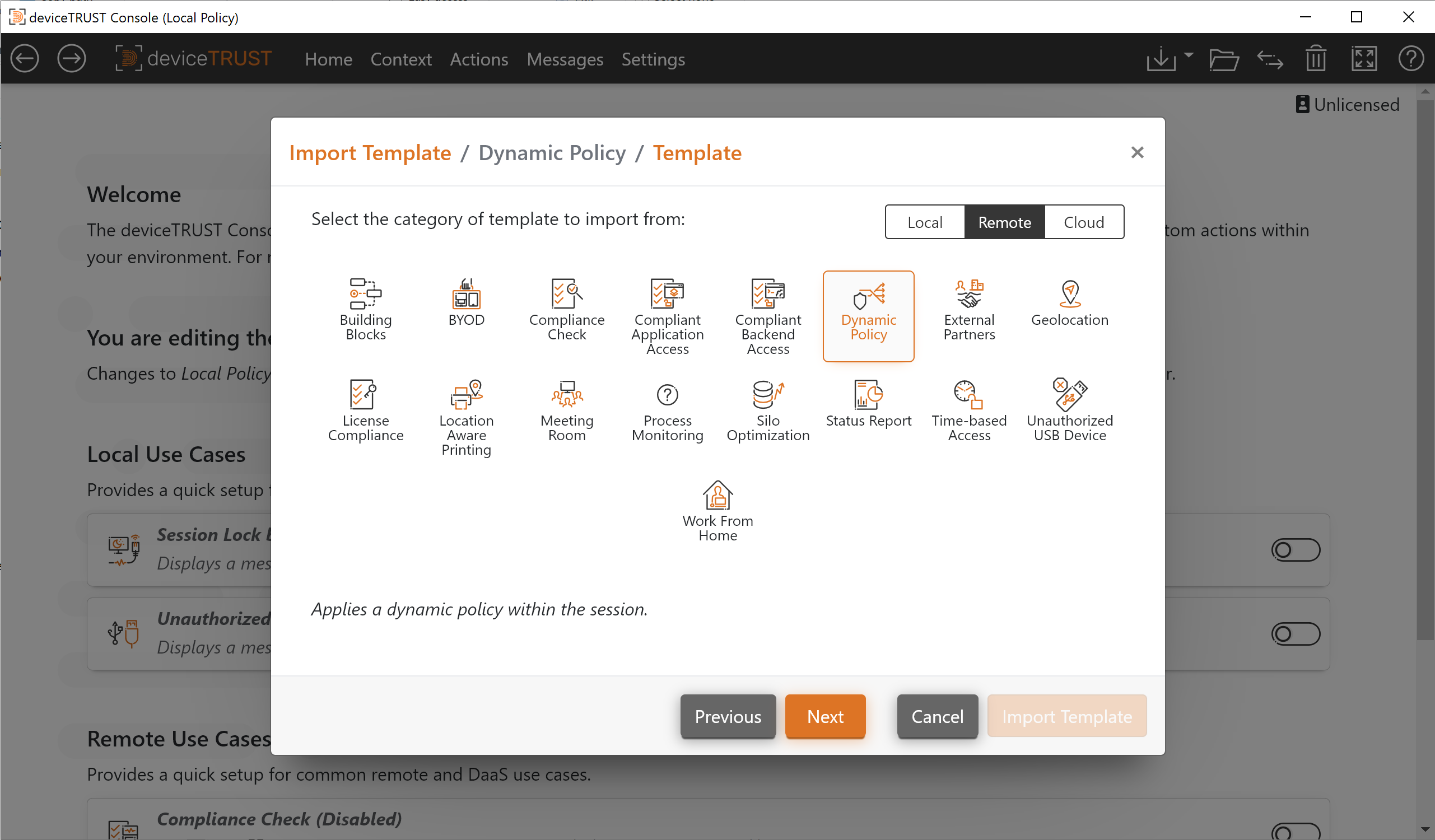 Dynamic Policy Templates