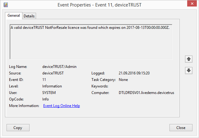 Valid deviceTRUST License