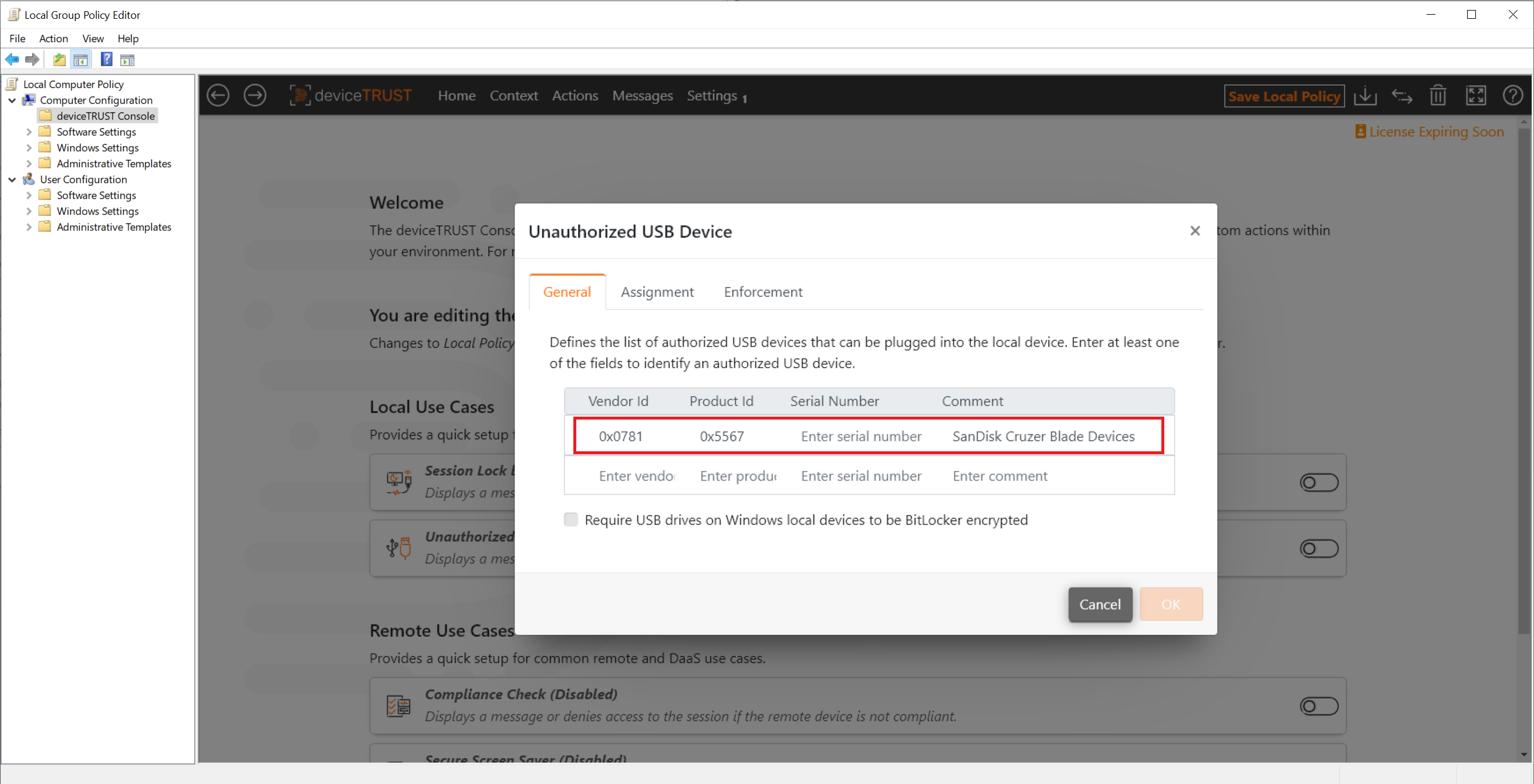 Unauthorized USB Device Use Cases Options