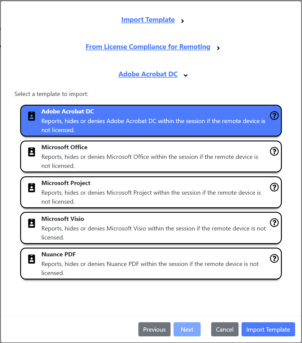 The Acrobat DC template