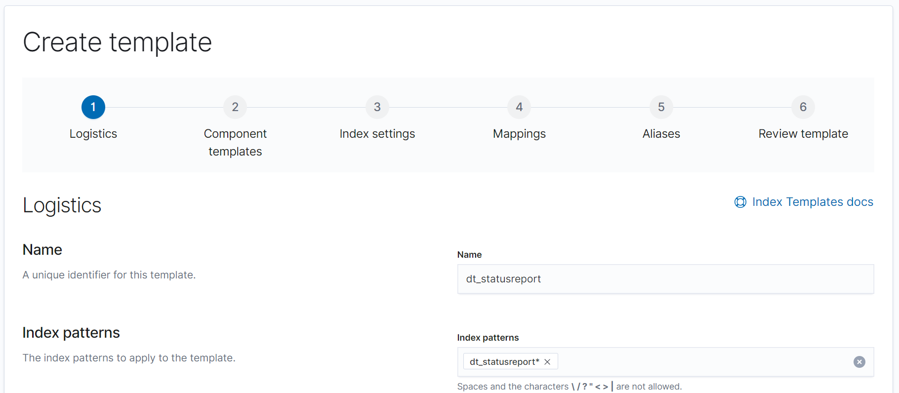 Configuring the Index Template