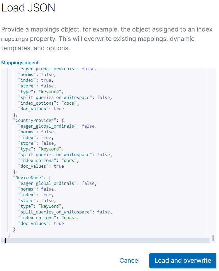 Loading the mappings file