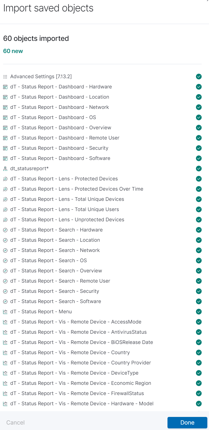 Overview of the Saved Objects