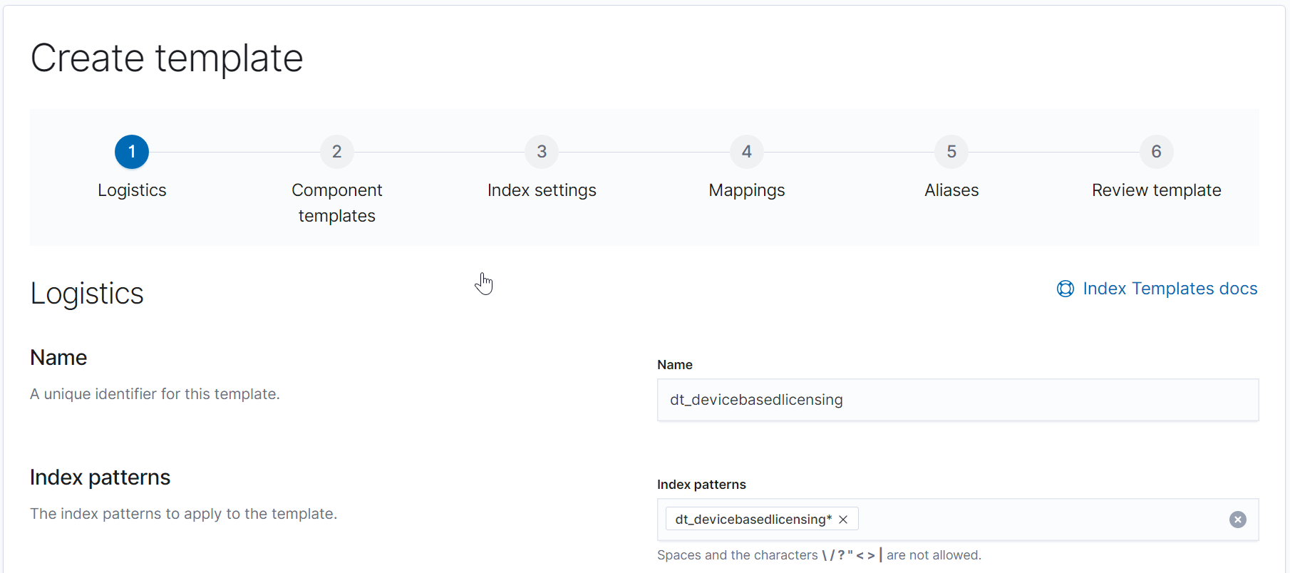 Configuring the Index Template