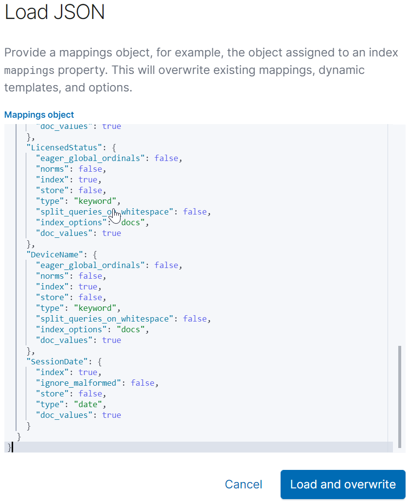 Loading the mappings file